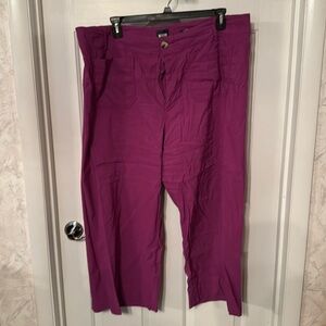 Anthropologie Magenta Cropped Pants